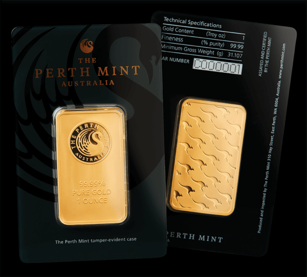 Perth Mint Kangaroo Gold Bar - 1 oz