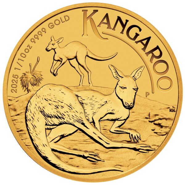 Perth Mint Australian Kangaroo 2025 1/10oz Gold Bullion Coin